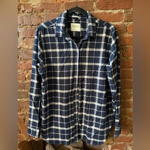 Abercrombie & Fitch Navy and White Plaid Shirt